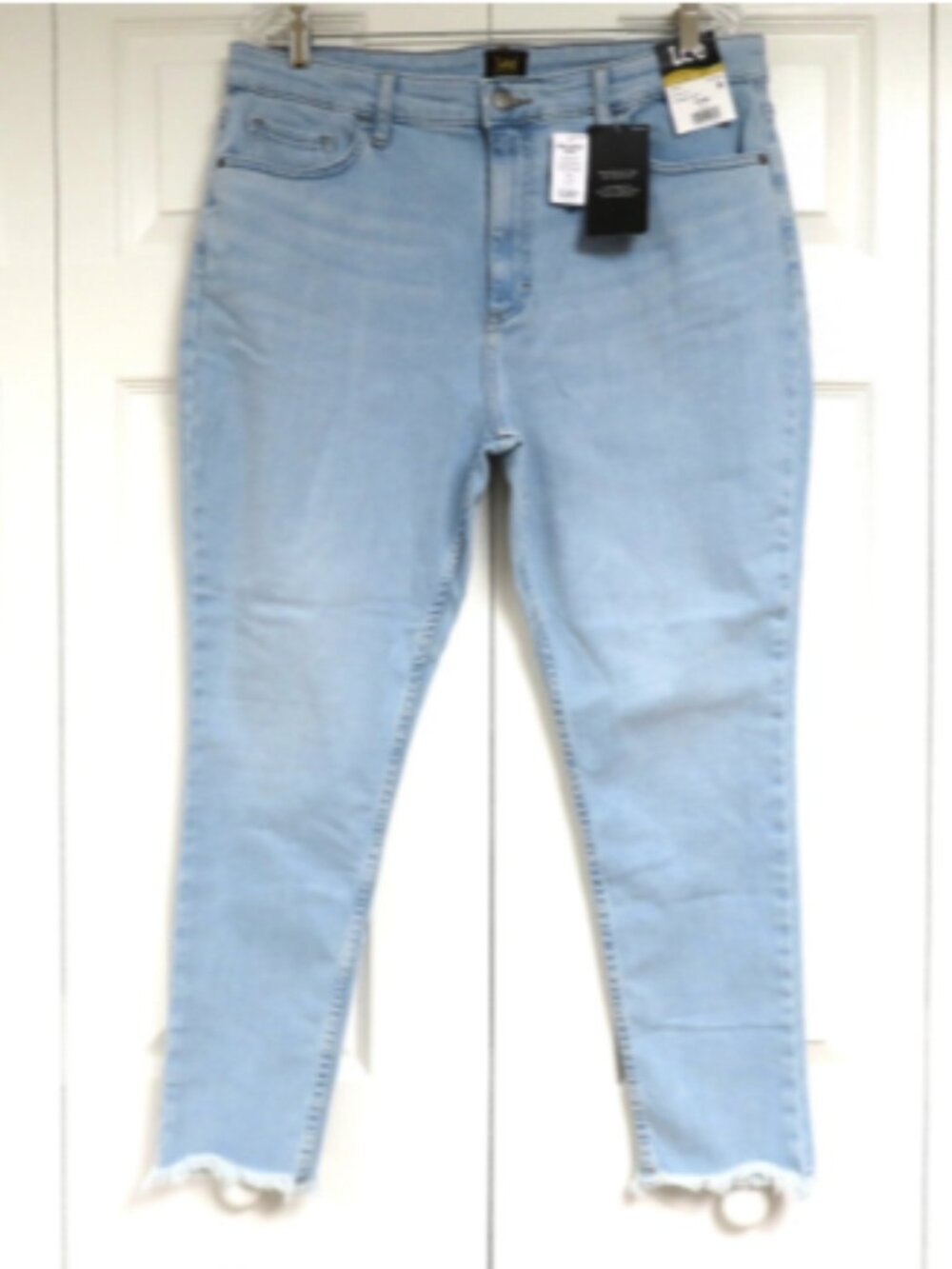 NWT Lee High-Rise Skinny Ankle Jeans 18M Frayed Hem